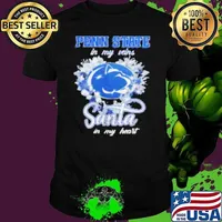 Penn State Nittany Lions in my veins Santa in my heart Christmas Shirt