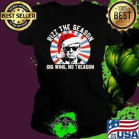 Rizz The Season Big Wins No Treason Trump Santa Hat Christmas Political Ladies tee