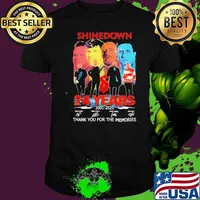 Shinedown 24 Years 2001 2025 thank you for the memories signatures shirt