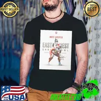 Wisconsin Badgers Invite Accepted Joe Huber 2025 East-West Shrine Bowl Signature Poster Guys V Neck