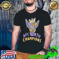Baltimore Ravens The King Of AFC North Champions NFL Playoffs 2024 2025 Merch By CornDoggyLoL Guys V Neck