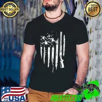 Duck Hunting American Flag Waterfowl Goose Gift For Hunter Guys V Neck