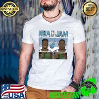 Jimmy Butler And Bam Adebayo Original Vice NBA Jam Miami Heat Guys V Neck