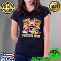 Snoopy Charlie Brown and Friends Notre Dame Fighting Irish Flags Ladies Tee