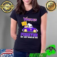 Snoopy and Woodstock Driver Minnesota Vikings Forever Not Just When We Win Ladies Tee