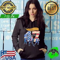 Trump Dancing 45 47 American Flag Hair Trump Hoodie