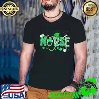 Irish Nurse St Patricks Day Shamrock Stethocsope Shirt