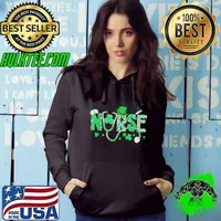 Irish Nurse St Patricks Day Shamrock Stethocsope Hoodie