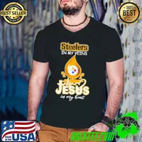 Pittsburgh Steelers in my veins Jesus in my heart blood drop Shirt