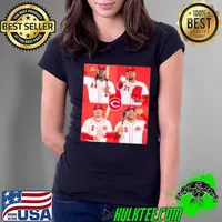 Poster Cincinnati Reds MLB Photo Day Elly De La Cruz, Hunter Greene, Gavin Lux And Jose Trevino Ladies Tee