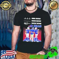 Sean McDermott Josh Allen and Amari Cooper Normal Heartbeat Deceased Heartbeat Heartbeat Watching Buffalo Bills Signatures shirt