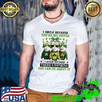 Cats Patrick’s Day I SMILE BECAUSE YOU’RE MY SISTER I LAUGH BECAUSE THERE’S NOTHING YOU CAN DO ABOUT IT Guys V Neck