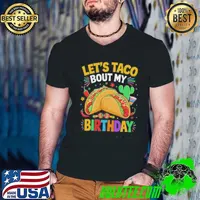 Let’s Taco Bout My Birthday Funny Mexican Party Boys Girls Guys V Neck