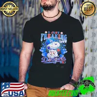 Snoopy Hug Baseball I Just Freaking Love Los Angeles Dodgers Ok Shirt