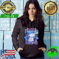 Snoopy Hug Baseball I Just Freaking Love Los Angeles Dodgers Ok Hoodie