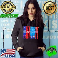 Detroit Tigers x Detroit Red Wings x Detroit Lions x Detroit Pistons night city Hoodie