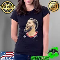 Fred VanVleet Houston Rockets MLB Basketball Player Portrait Signature Ladies Tee