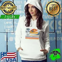 North Carolina Vacation Sunset Cute 70s Vintage Retro Beach Shirt