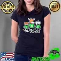 Dallas Stars hockey Jake Oettinger otter Mikko Rantanen moose and Jason Robertson Robo guys cartoon Ladies Tee