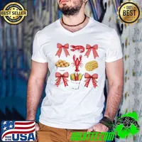 Pink Bow Cute Coquette Crawfish Boil Season Girl Aesthetic shirt