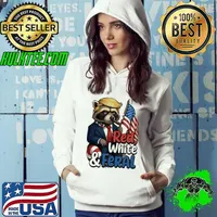 Trump raccoon 4th of july red white and feral american flag Hoodie