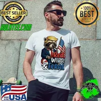 Trump raccoon 4th of july red white and feral american flag Unisex