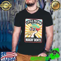 Woodpecker little pecker club lil gents makin’ dents cartoon Guys V Neck