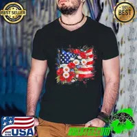 Floral Flag American Flag 4th Of July America Patriotic shirt