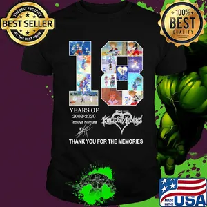 18 years of 2002 2020 disney kingdom hearts tetsuya nomura thank you for the memories signature shirt