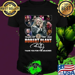 55 years of 1965-2020 Robert Plant signature thank you for the memories shirt