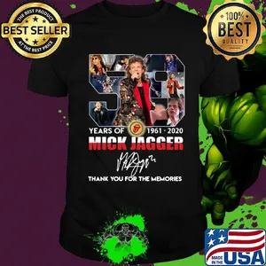 59 years of 1961-2020 Mick Jagger signature thank you for the memories shirt