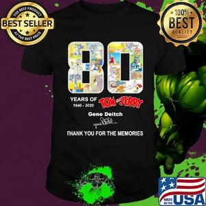 80 years of 1940 2020 Tom and Jerry gene deitch signature shirt