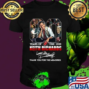 80 years of 1960 2020 the rolling stones keith richard thank you for the memories signatures shirt