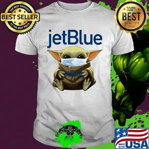 Baby yoda hug jetblue covid-19 shirt