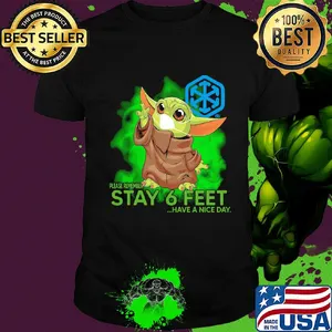 Baby Yoda mask CH Robinson please remember stay 6 feet have a nice day shirt