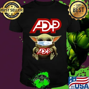 Baby Yoda mask hug ADP Automatic data processing shirt