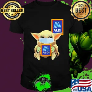 Baby Yoda mask hug Aldi shirt