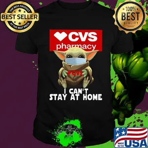 Baby Yoda mask hug CVS Pharmacy I can't stay at home shirt