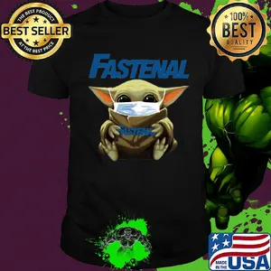 Baby Yoda mask hug Fastenal shirt