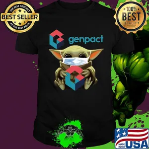 Baby Yoda mask hug Genpact shirt