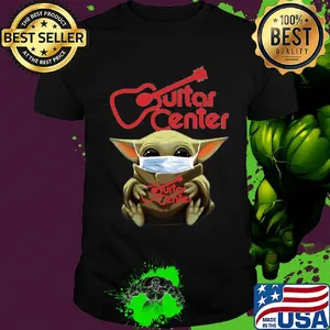 Baby Yoda Mask hug Guitar Center shirt
