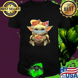 Baby Yoda mask hug Red Robin America's gourmet Burgers and spirits shirt