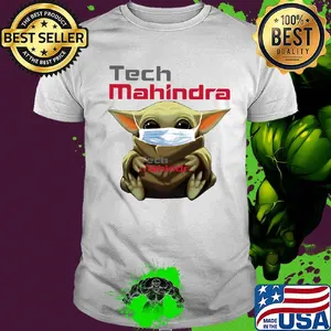 Baby Yoda mask hug Tech Mahindra shirt