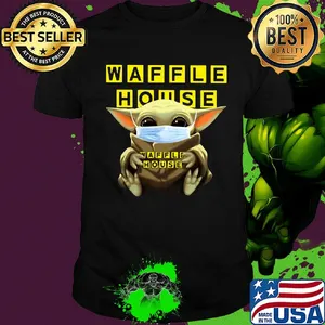Baby Yoda mask hug Waffle House shirt