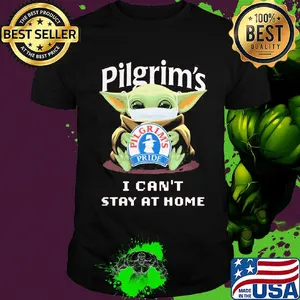 Baby Yoda mask Pilgrim's I can't stay at home shirt