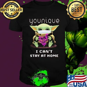 Baby Yoda mask Younique I can't stay at home shirt