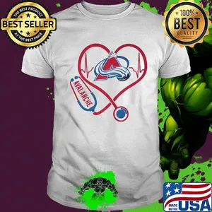 Colorado avalanche alternate stethoscope heart shirt