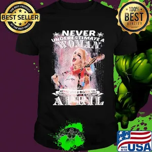 Harley quinn never underestimate a woman who was born in april snowflakes shirt