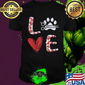 Love hair stylist paws heart diamond shirt