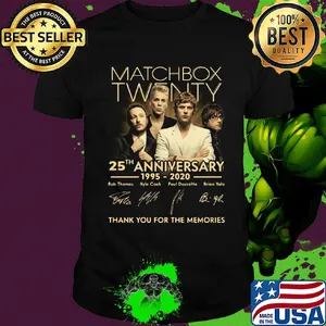 Matchbox twenty 25th anniversary 1995-2020 signatures thank you for the memories shirt